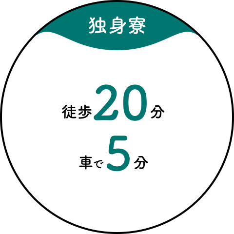【独身寮】徒歩20分/車で5分