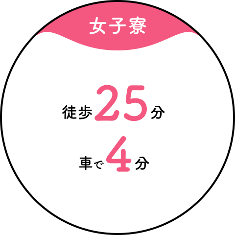 【女子寮】徒歩25分/車で4分